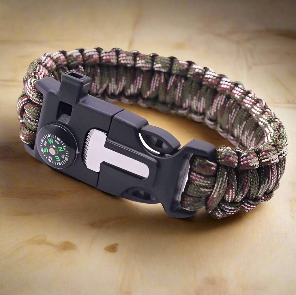 Bracelet de Survie - ParacordSurvivalBracelet™ - Camouflage - Expériences en plein air