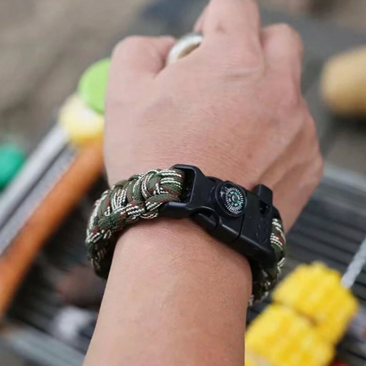 Bracelet de Survie - ParacordSurvivalBracelet™ - Camouflage - Expériences en plein air