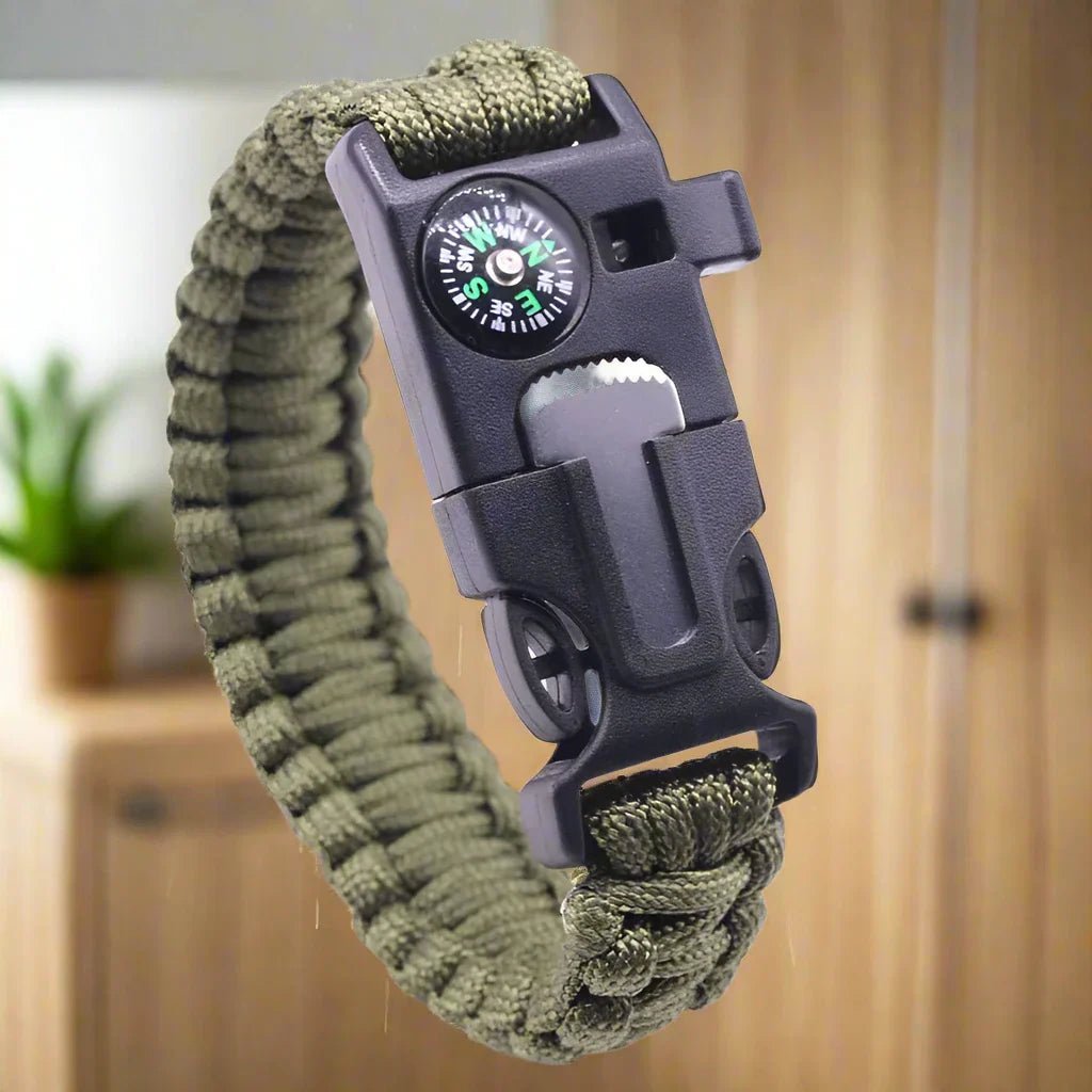 Bracelet de Survie - ParacordSurvivalBracelet™ - Vert Militaire - Expériences en plein air