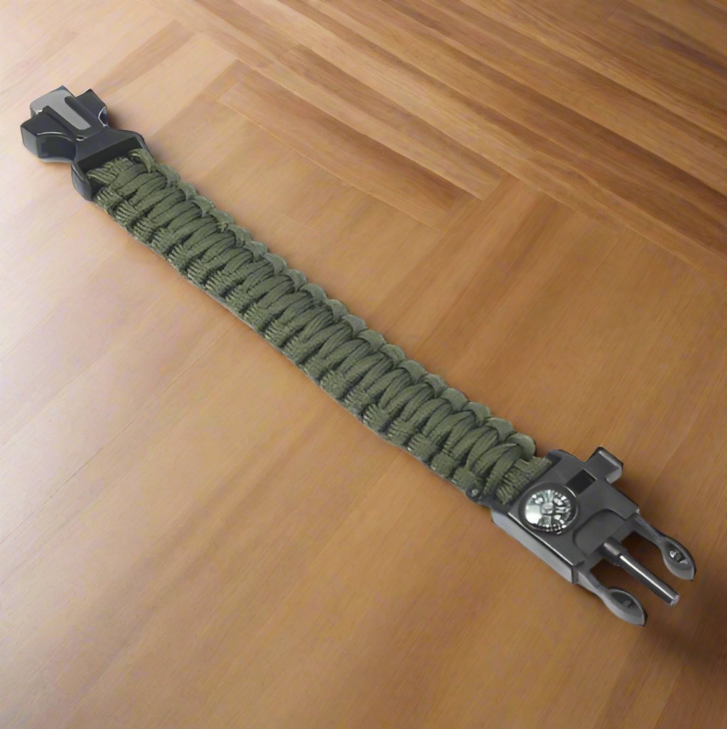Bracelet de Survie - ParacordSurvivalBracelet™ - Vert Militaire - Expériences en plein air