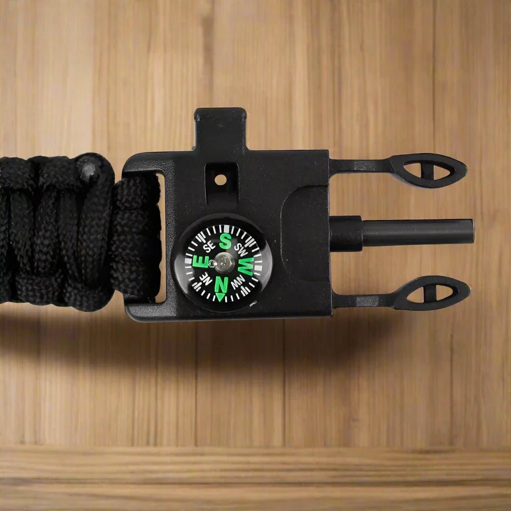 ParacordSurvivalBracelet™ - Noir - Expériences en plein air