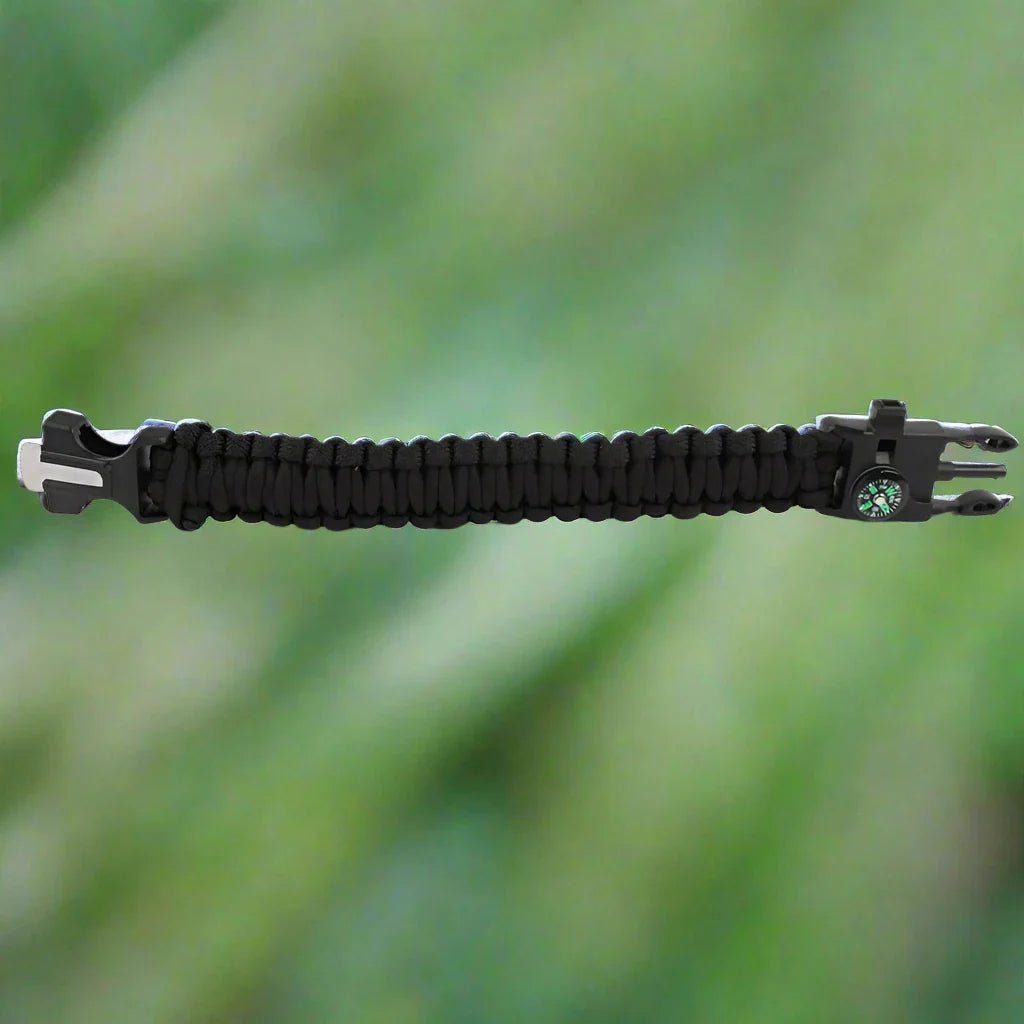 ParacordSurvivalBracelet™ - Noir - Expériences en plein air