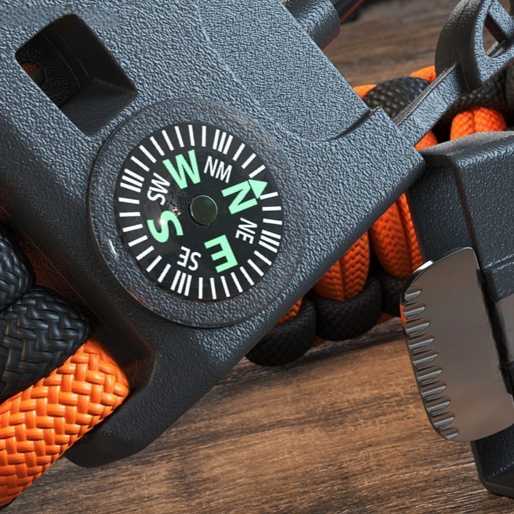 Bracelet de Survie - ParacordSurvivalBracelet™ - Orange - Expériences en plein air