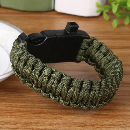 Bracelet de Survie - ParacordSurvivalBracelet™ - Vert Militaire - Expériences en plein air